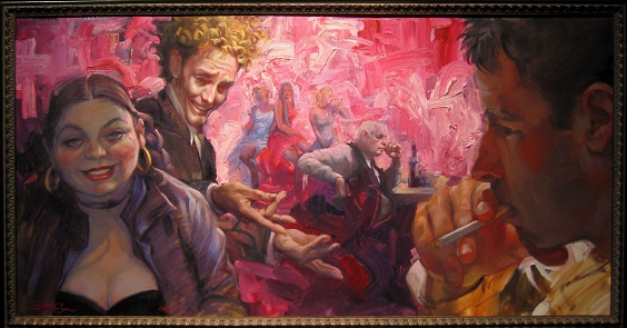 Seven Figures 24x48 oil on linen Gabriel Mark Lipper 2006