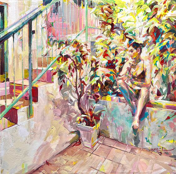 Gabriel Mark Lipper - Seclusion - Mixed Media on panel - 48”x 48” 