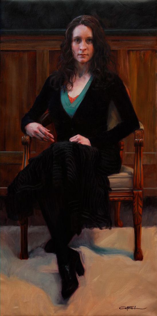 Portrait of Naomi Lipper - oil on canvas - 24”x48”